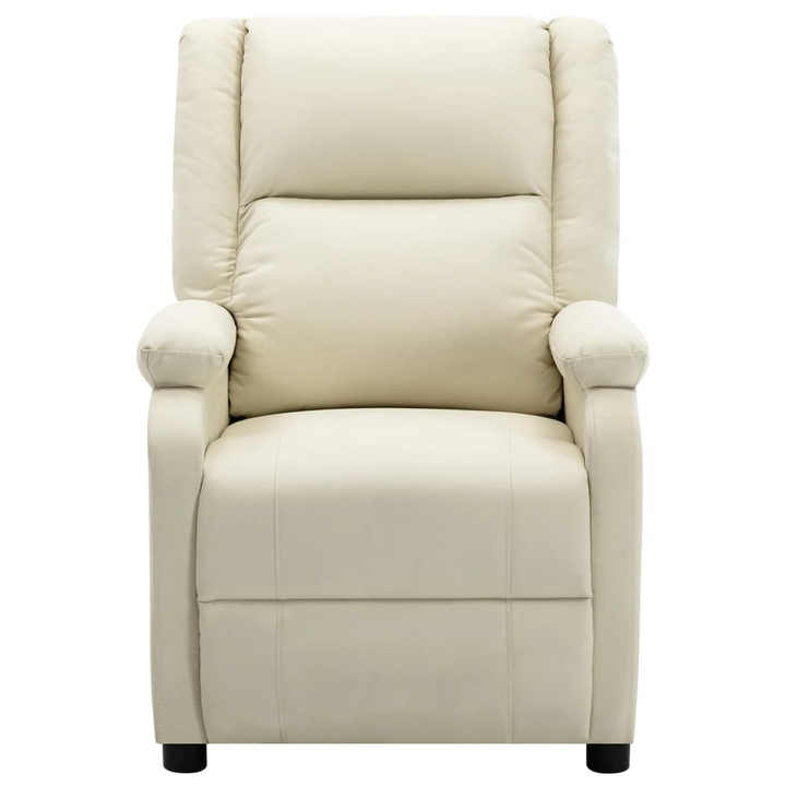 Cream White Faux Leather Massage Chair – Luxurious Comfort with Manual Reclining & Vibration Functions - Premium  from Home Treasures - Just £328.99! Shop now at Home Treasures