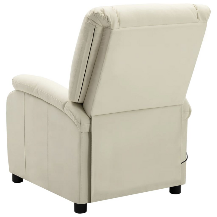 Cream White Faux Leather Massage Chair – Luxurious Comfort with Manual Reclining & Vibration Functions - Premium  from Home Treasures - Just £328.99! Shop now at Home Treasures