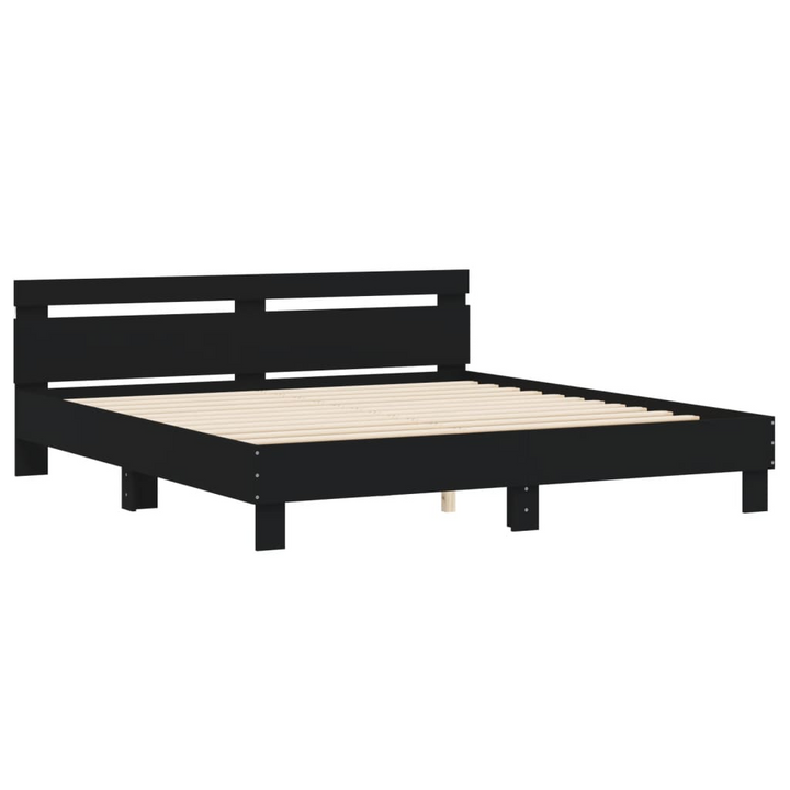 Super King Size Bed Frame with RGB LED Headboard in Black 180x200 cm - Premium  from Home Treasures - Just £217.99! Shop now at Home Treasures