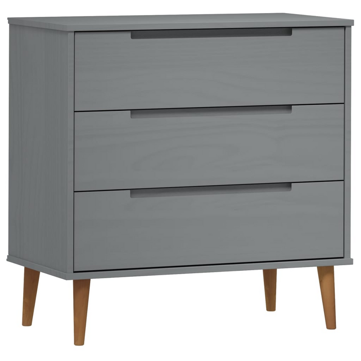 MOLDE Drawer Cabinet in Grey - Solid Pine Wood, 80x40x80 cm - Premium  from Home Treasures - Just £149.99! Shop now at Home Treasures