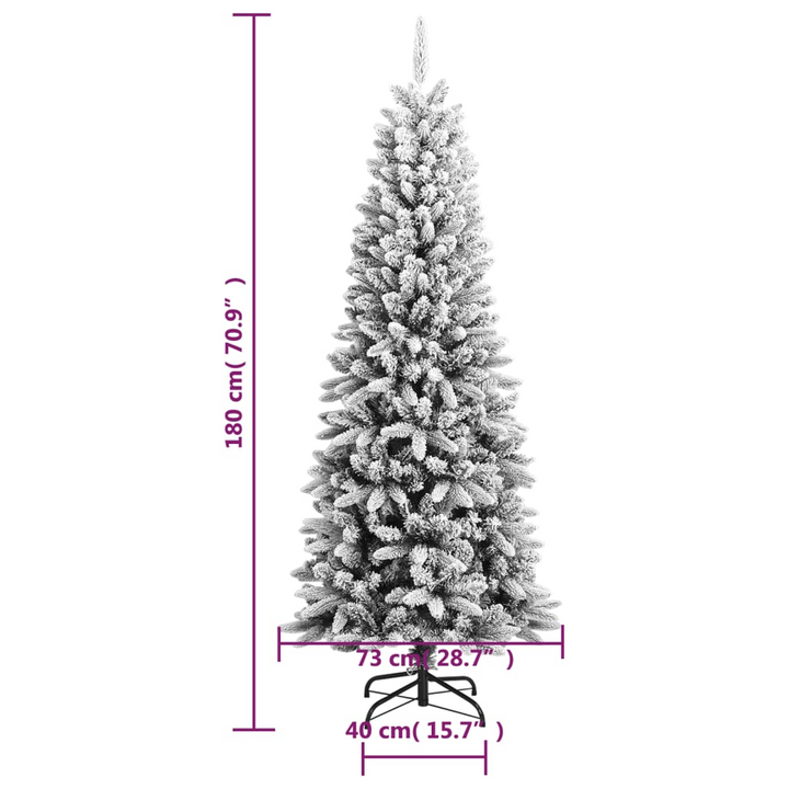 180 cm Artificial Christmas Tree with Flocked Snow - Realistic PVC&PE, Hinged Branches, and Sturdy Steel Stand - Premium  from Home Treasures - Just £115.99! Shop now at Home Treasures