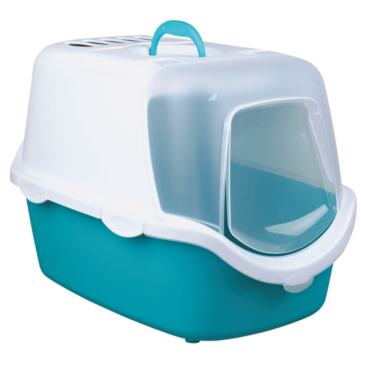 TRIXIE Vico Cat Litter Tray - Turquoise & White | Easy Clean with Carbon Filter - Premium  from Home Treasures - Just £43.99! Shop now at Home Treasures