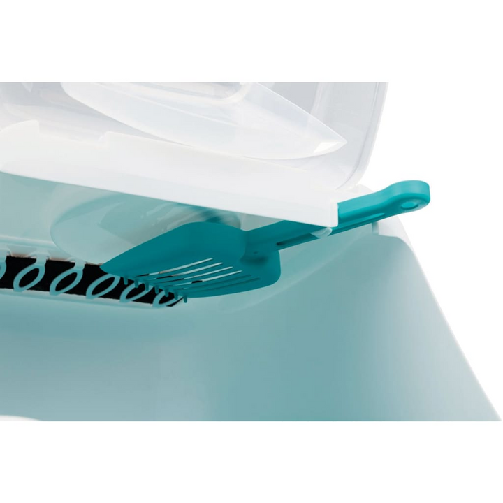 TRIXIE Vico Cat Litter Tray - Turquoise & White | Easy Clean with Carbon Filter - Premium  from Home Treasures - Just £43.99! Shop now at Home Treasures