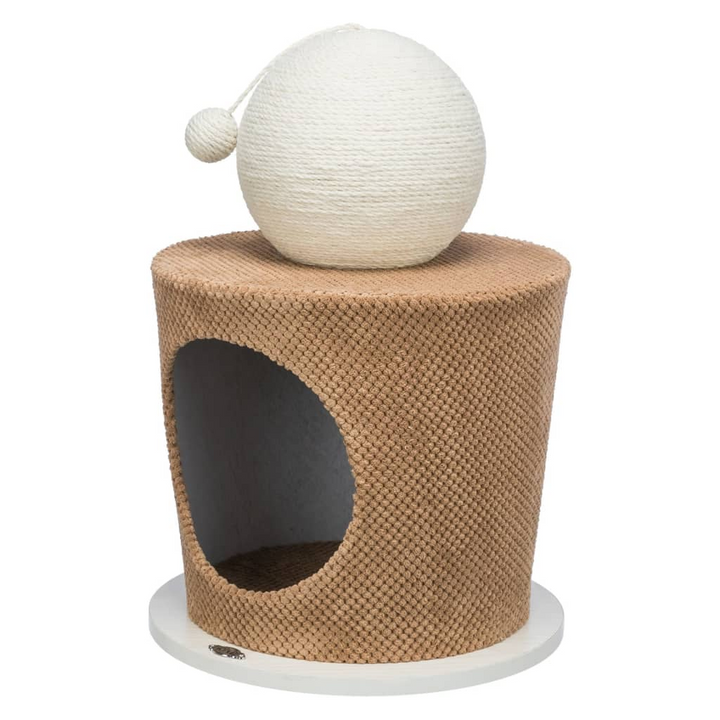 TRIXIE Cat Cuddly Cave with Scratching Ball 36x50 cm Taupe - Interactive Cat Toy for Play, Rest, and Scratching - Premium  from Home Treasures - Just £68.99! Shop now at Home Treasures