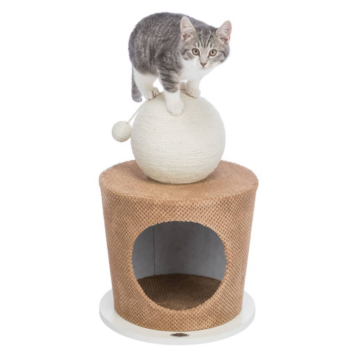 TRIXIE Cat Cuddly Cave with Scratching Ball 36x50 cm Taupe - Interactive Cat Toy for Play, Rest, and Scratching - Premium  from Home Treasures - Just £68.99! Shop now at Home Treasures