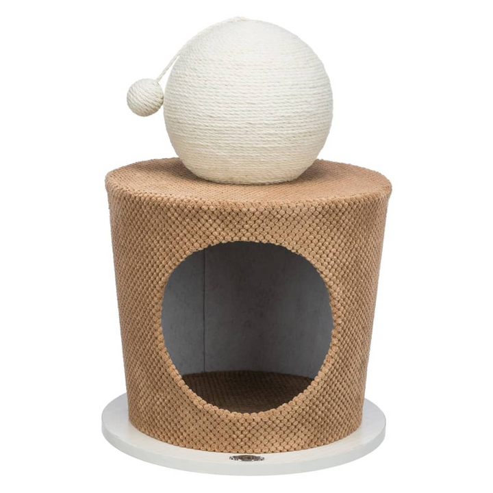 TRIXIE Cat Cuddly Cave with Scratching Ball 36x50 cm Taupe - Interactive Cat Toy for Play, Rest, and Scratching - Premium  from Home Treasures - Just £68.99! Shop now at Home Treasures