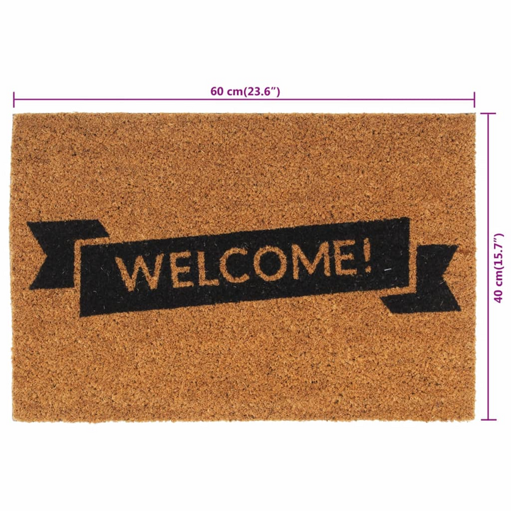 Durable Natural Coir Door Mat 40x60 cm – Non-slip, Indoor/Outdoor Entrance Mat - Premium  from Home Treasures - Just £16.99! Shop now at Home Treasures