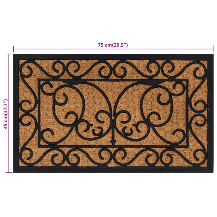 Rectangular Door Mat 45x75 cm - Durable Rubber & Natural Coir, Non-Slip, Easy to Clean - Premium  from Home Treasures - Just £17.99! Shop now at Home Treasures