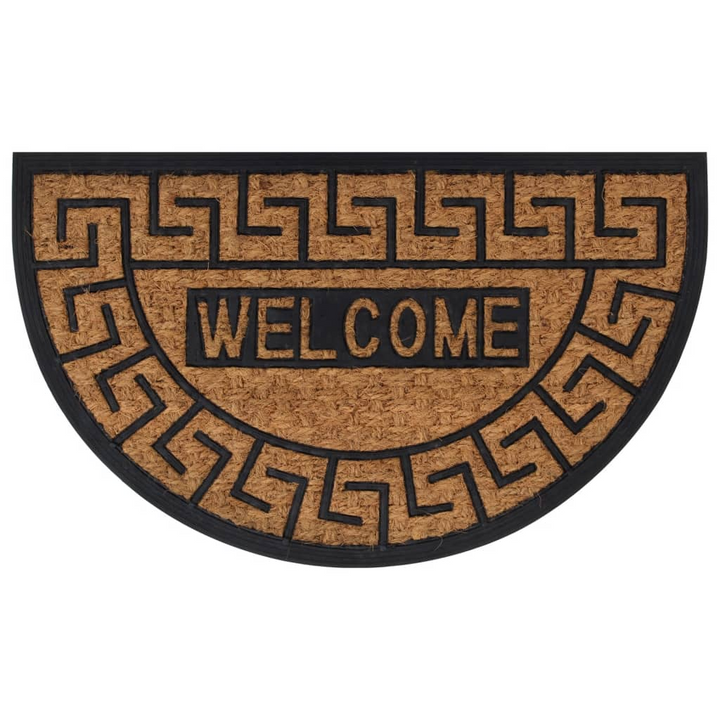 Door Mat Half Round 45x75 cm Rubber and Coir - Durable, Non-Slip, Easy to Clean - Premium  from Home Treasures - Just £20.99! Shop now at Home Treasures