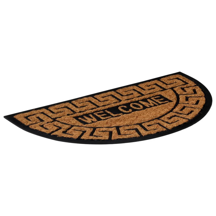 Door Mat Half Round 45x75 cm Rubber and Coir - Durable, Non-Slip, Easy to Clean - Premium  from Home Treasures - Just £20.99! Shop now at Home Treasures