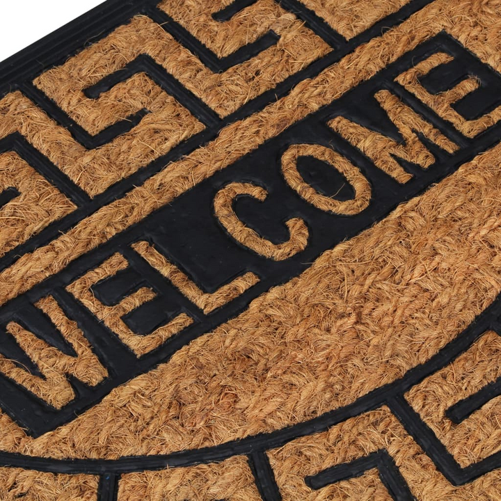 Door Mat Half Round 45x75 cm Rubber and Coir - Durable, Non-Slip, Easy to Clean - Premium  from Home Treasures - Just £20.99! Shop now at Home Treasures