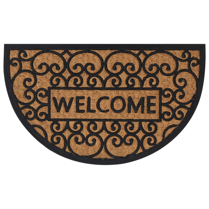 Door Mat Half Round 45x75 cm Rubber and Coir - Durable, Non-Slip, Easy to Clean - Premium  from Home Treasures - Just £19.99! Shop now at Home Treasures