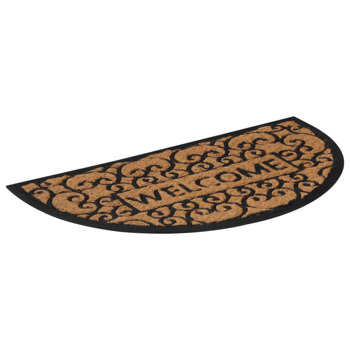 Door Mat Half Round 45x75 cm Rubber and Coir - Durable, Non-Slip, Easy to Clean - Premium  from Home Treasures - Just £19.99! Shop now at Home Treasures