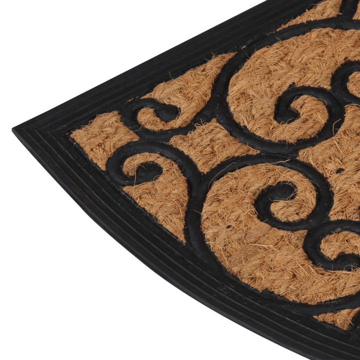 Door Mat Half Round 45x75 cm Rubber and Coir - Durable, Non-Slip, Easy to Clean - Premium  from Home Treasures - Just £19.99! Shop now at Home Treasures