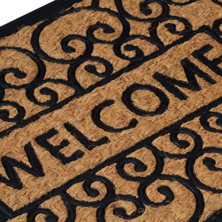 Door Mat Half Round 45x75 cm Rubber and Coir - Durable, Non-Slip, Easy to Clean - Premium  from Home Treasures - Just £19.99! Shop now at Home Treasures