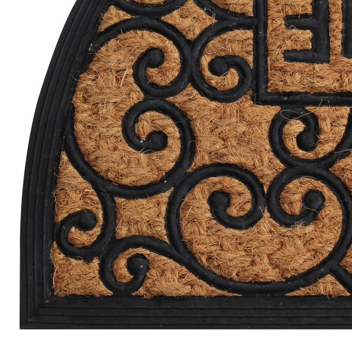 Door Mat Half Round 45x75 cm Rubber and Coir - Durable, Non-Slip, Easy to Clean - Premium  from Home Treasures - Just £19.99! Shop now at Home Treasures