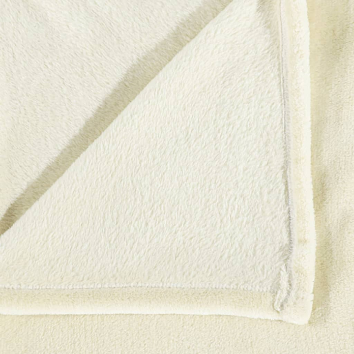 Cream Polyester Blanket 200x240 cm - Soft, Warm, and Stylish | Luxurious Comfort for Home - Premium  from Home Treasures - Just £32.99! Shop now at Home Treasures