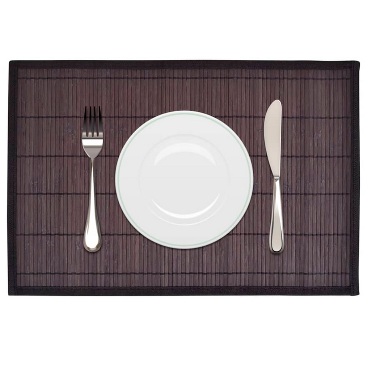 Premium 6-Piece Bamboo Placemats Set - Dark Brown, 30 x 45 cm - Elegant and Durable Dining Table Decor - Premium  from Home Treasures - Just £25.99! Shop now at Home Treasures