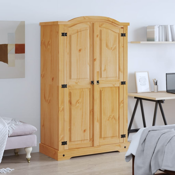 CORONA Wardrobe Mexican Pine with 2 Doors - Rustic Charm for Your Bedroom - Premium  from Home Treasures - Just £377.99! Shop now at Home Treasures