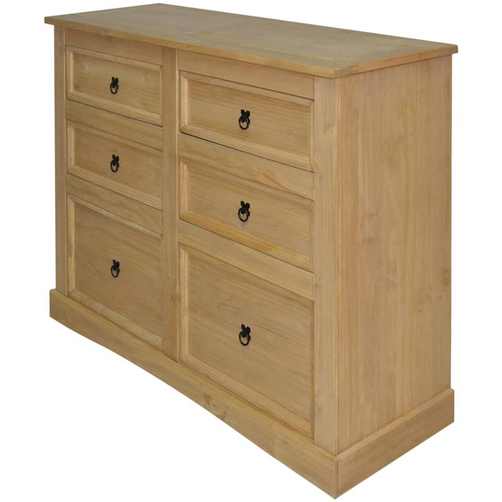 CORONA Rustic Mexican Pine Sideboard - 6 Drawers, 110x43x81 cm | Durable & Stylish Storage Solution - Premium  from Home Treasures - Just £202.99! Shop now at Home Treasures