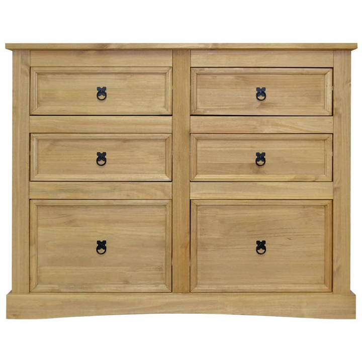 CORONA Rustic Mexican Pine Sideboard - 6 Drawers, 110x43x81 cm | Durable & Stylish Storage Solution - Premium  from Home Treasures - Just £202.99! Shop now at Home Treasures