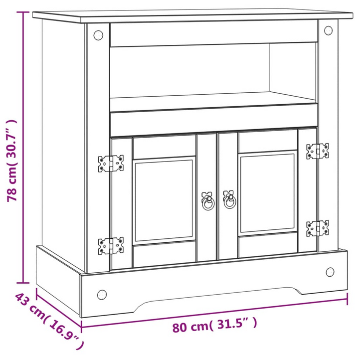 CORONA TV Cabinet Mexican Pine - Rustic Storage Solution for Living Rooms - 80x43x78 cm - Premium  from Home Treasures - Just £128.99! Shop now at Home Treasures