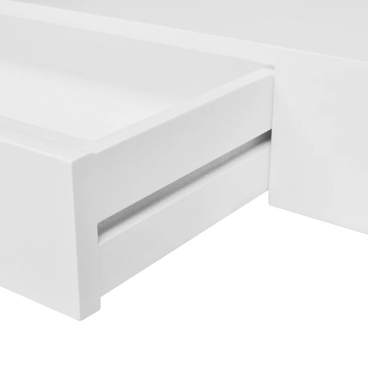 White Floating Wall Shelves with Drawers | 2 pcs | 80 cm | Modern Storage Solution for Any Decor - Premium  from Home Treasures - Just £127.99! Shop now at Home Treasures