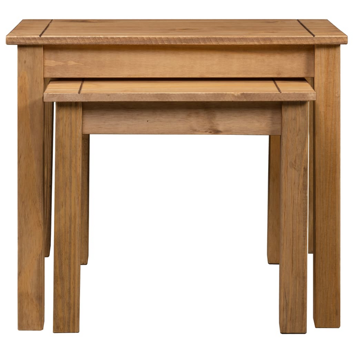 PANAMA Rustic Solid Pine Wood Nesting Tables Set of 2 - Space-Saving & Handcrafted Elegance - Premium  from Home Treasures - Just £70.99! Shop now at Home Treasures