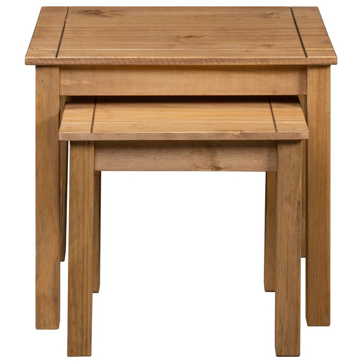 PANAMA Rustic Solid Pine Wood Nesting Tables Set of 2 - Space-Saving & Handcrafted Elegance - Premium  from Home Treasures - Just £70.99! Shop now at Home Treasures