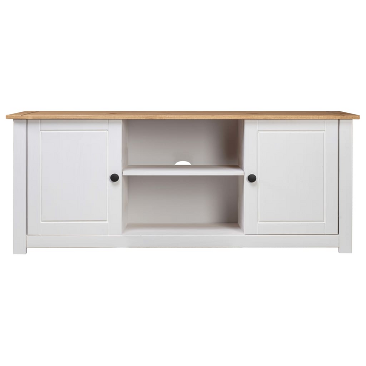 PANAMA TV Cabinet - Solid Pine Wood, White Finish, 120x40x50 cm - Elegant & Durable Storage Solution - Premium  from Home Treasures - Just £152.99! Shop now at Home Treasures