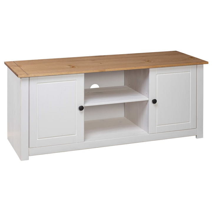 PANAMA TV Cabinet - Solid Pine Wood, White Finish, 120x40x50 cm - Elegant & Durable Storage Solution - Premium  from Home Treasures - Just £152.99! Shop now at Home Treasures