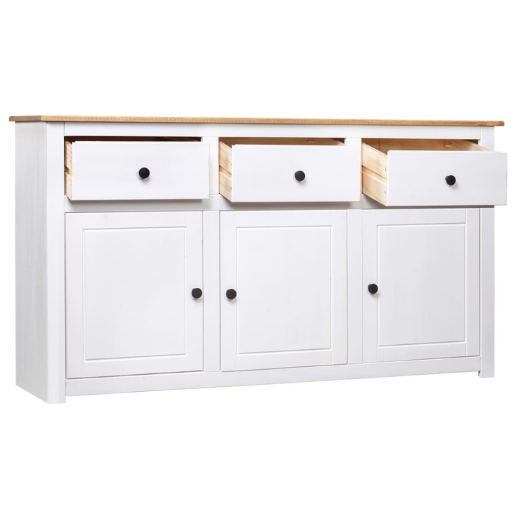 Elegant PANAMA Sideboard in White - 135x40x80 cm Solid Pinewood | Timeless Design & Ample Storage - Premium  from Home Treasures - Just £278.99! Shop now at Home Treasures