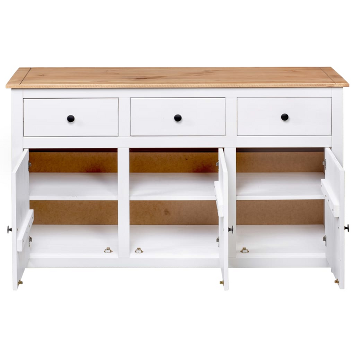 Elegant PANAMA Sideboard in White - 135x40x80 cm Solid Pinewood | Timeless Design & Ample Storage - Premium  from Home Treasures - Just £278.99! Shop now at Home Treasures