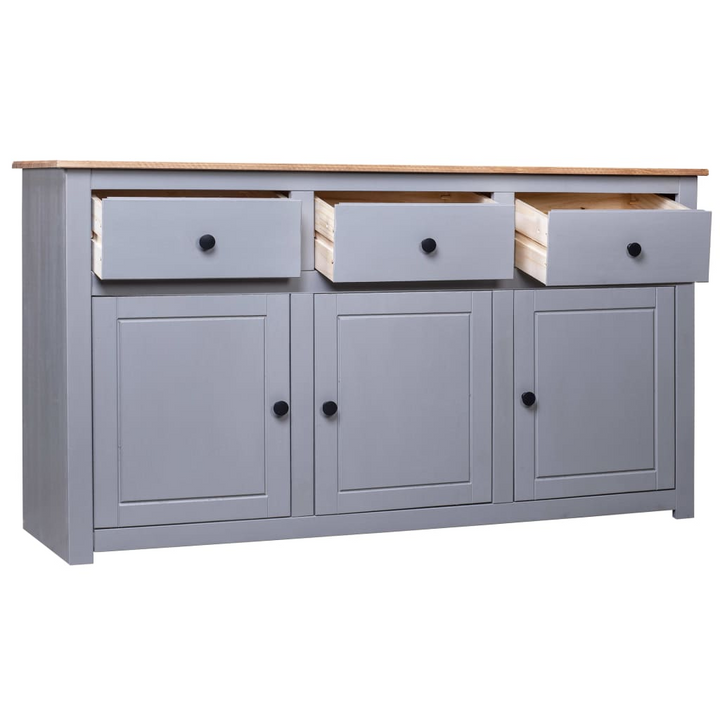 PANAMA Grey Sideboard - Solid Pinewood, 135x40x80 cm - Stylish and Durable Storage Solution - Premium  from Home Treasures - Just £234.99! Shop now at Home Treasures