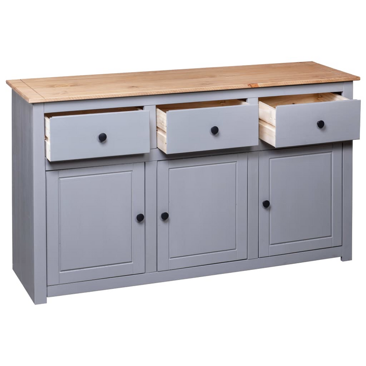 PANAMA Grey Sideboard - Solid Pinewood, 135x40x80 cm - Stylish and Durable Storage Solution - Premium  from Home Treasures - Just £234.99! Shop now at Home Treasures