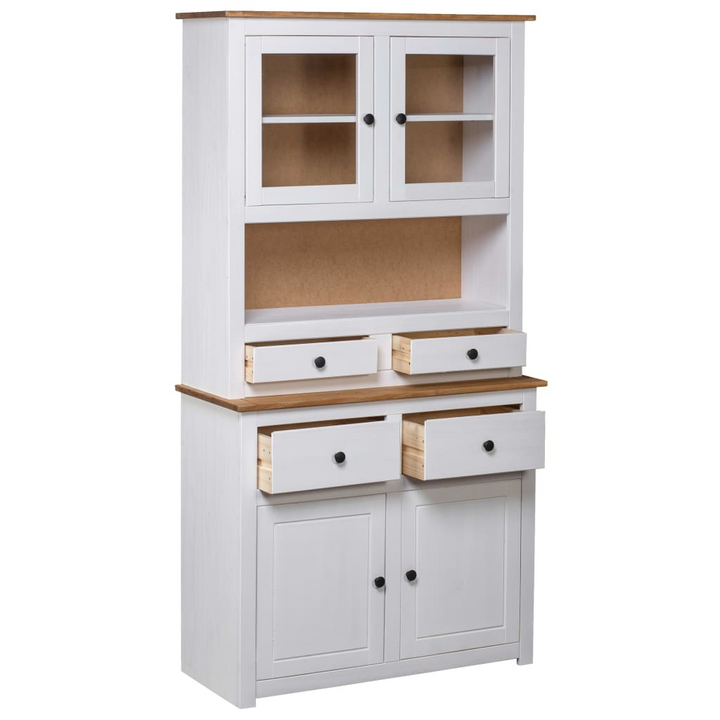 PANAMA Highboard in White Solid Pine - 93x40.5x180 cm - Stylish & Durable Storage Solution - Premium  from Home Treasures - Just £378.99! Shop now at Home Treasures