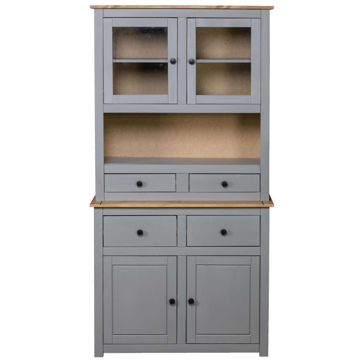 PANAMA Rustic Highboard, Grey 93x40.5x180 cm - Solid Pine Wood, Ample Storage - Premium  from Home Treasures - Just £337.99! Shop now at Home Treasures