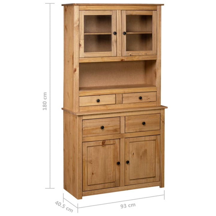 PANAMA Rustic Solid Pine Wood Highboard – 93x40.5x180 cm – Ample Storage & Unique Craftsmanship - Premium  from Home Treasures - Just £369.99! Shop now at Home Treasures