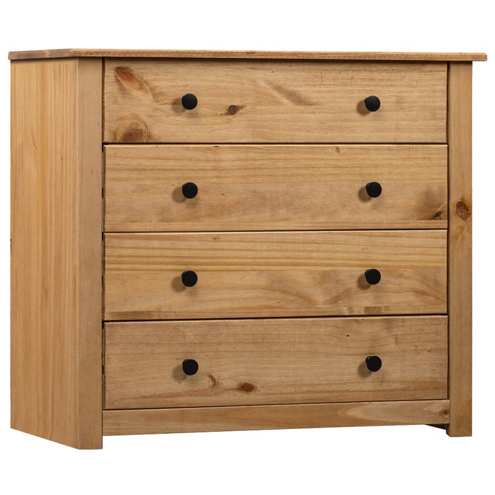 PANAMA Pine Side Cabinet - Stylish 4-Drawer Storage Unit, 80x40x73 cm - Natural Finish - Premium  from Home Treasures - Just £173.99! Shop now at Home Treasures