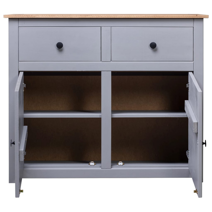 PANAMA Rustic Grey Sideboard - Durable Solid Pinewood Storage Cabinet 93x40x80 cm - Premium  from Home Treasures - Just £158.99! Shop now at Home Treasures