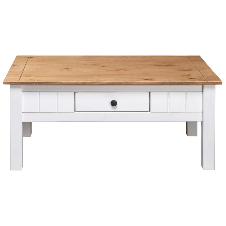 PANAMA Coffee Table White - Solid Pine Wood - 100 x 60 x 45 cm - Timeless Elegance and Durability - Premium  from Home Treasures - Just £127.99! Shop now at Home Treasures