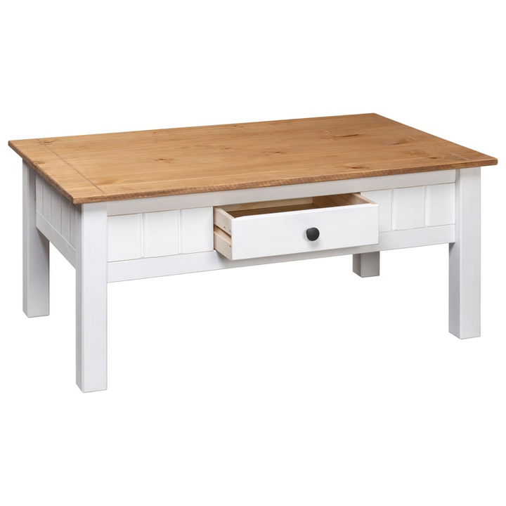 PANAMA Coffee Table White - Solid Pine Wood - 100 x 60 x 45 cm - Timeless Elegance and Durability - Premium  from Home Treasures - Just £127.99! Shop now at Home Treasures