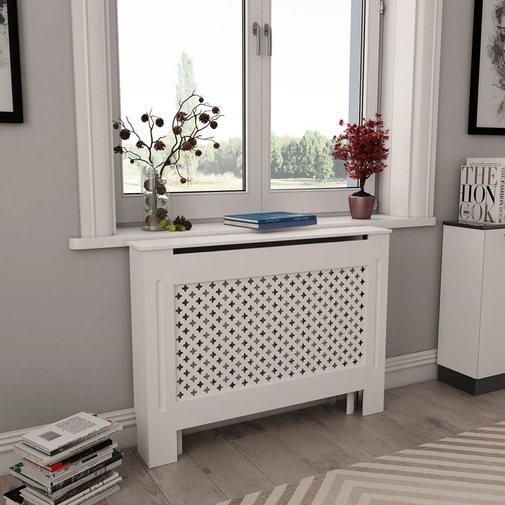 Stylish White Radiator Cover MDF 112x19x81.5 cm - Perfect for Any Room - Premium  from Home Treasures - Just £134.99! Shop now at Home Treasures