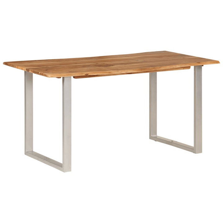 Industrial Rustic Dining Table - Solid Acacia Wood & Steel Legs - Unique Edges - 154x80x76 cm - Premium  from Home Treasures - Just £316.99! Shop now at Home Treasures