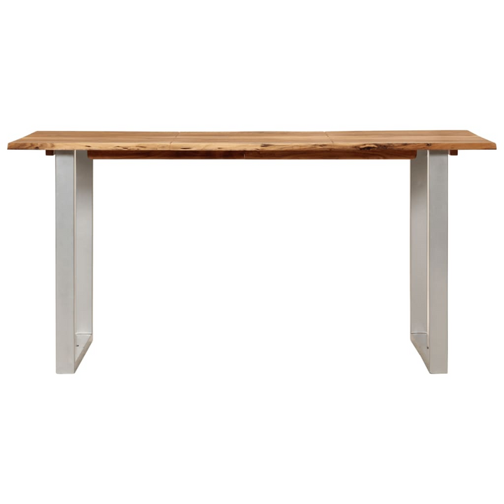 Industrial Rustic Dining Table - Solid Acacia Wood & Steel Legs - Unique Edges - 154x80x76 cm - Premium  from Home Treasures - Just £316.99! Shop now at Home Treasures