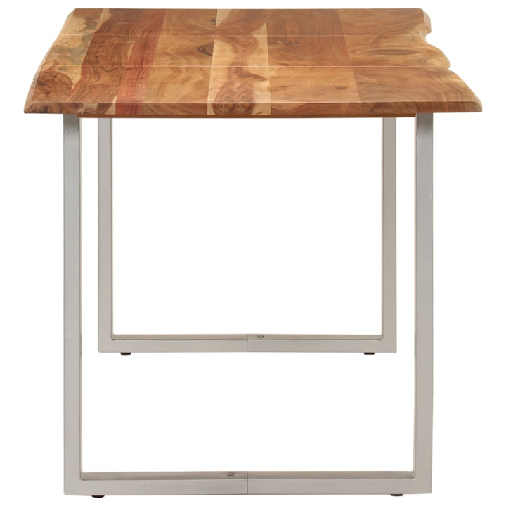 Industrial Rustic Dining Table - Solid Acacia Wood & Steel Legs - Unique Edges - 154x80x76 cm - Premium  from Home Treasures - Just £316.99! Shop now at Home Treasures