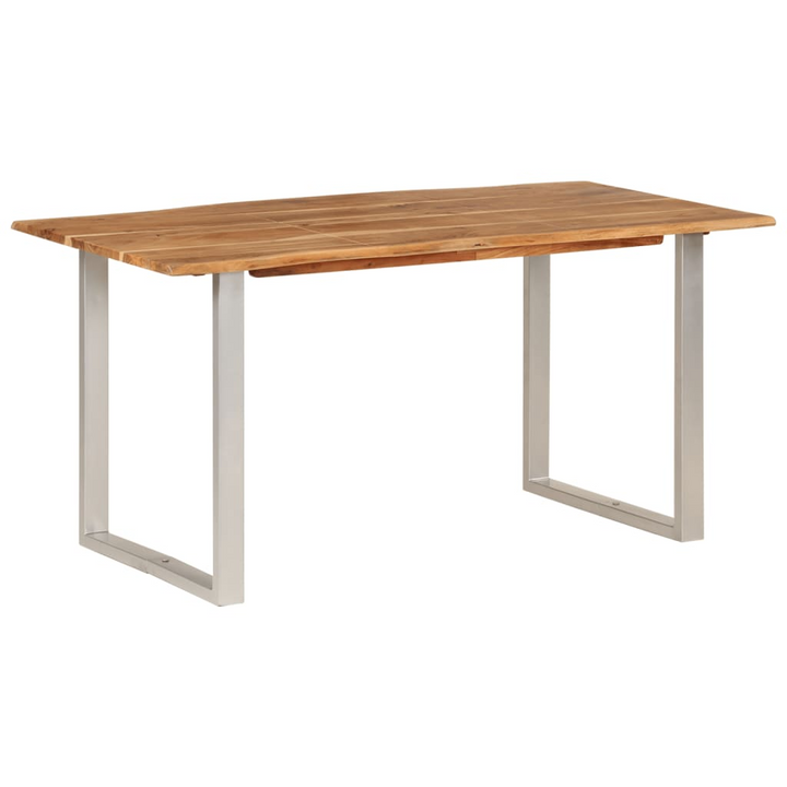 Industrial Rustic Dining Table - Solid Acacia Wood & Steel Legs - Unique Edges - 154x80x76 cm - Premium  from Home Treasures - Just £316.99! Shop now at Home Treasures