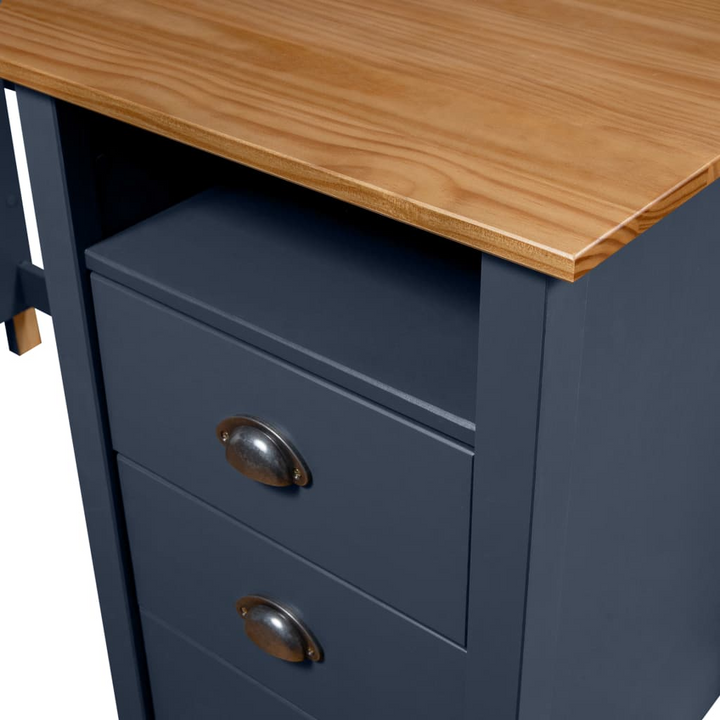 HILL Desk in Grey - 150x50x74 cm | Solid Pine Wood | Rustic Charm for Home Office - Premium  from Home Treasures - Just £187.99! Shop now at Home Treasures