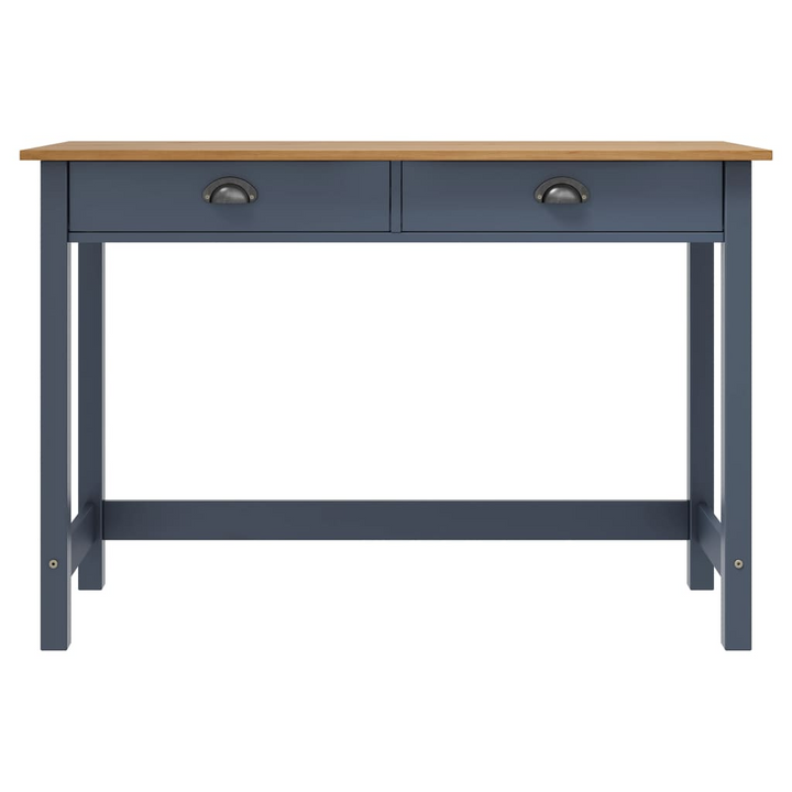 HILL Console Table - Stylish Grey & Honey Brown Solid Pine Wood with 2 Drawers, Compact 110x45x74 cm Design - Premium  from Home Treasures - Just £81.99! Shop now at Home Treasures