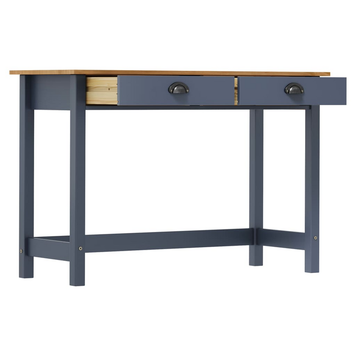 HILL Console Table - Stylish Grey & Honey Brown Solid Pine Wood with 2 Drawers, Compact 110x45x74 cm Design - Premium  from Home Treasures - Just £81.99! Shop now at Home Treasures